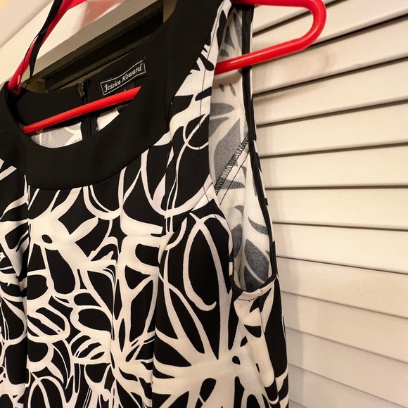 Jessica Howard Black and White Floral Dress with Jacket sz 8 2 Peice Set - Picture 7 of 12